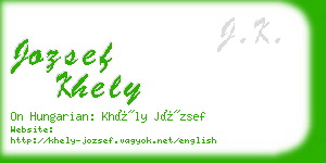 jozsef khely business card